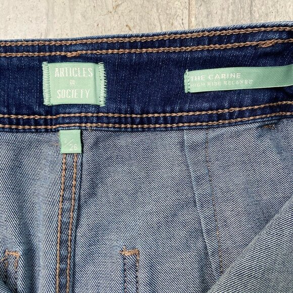 Articles of Society Carine High Rise Wide Leg Relaxed Fit Raw Hem Jeans Size 26 - Picture 3 of 13